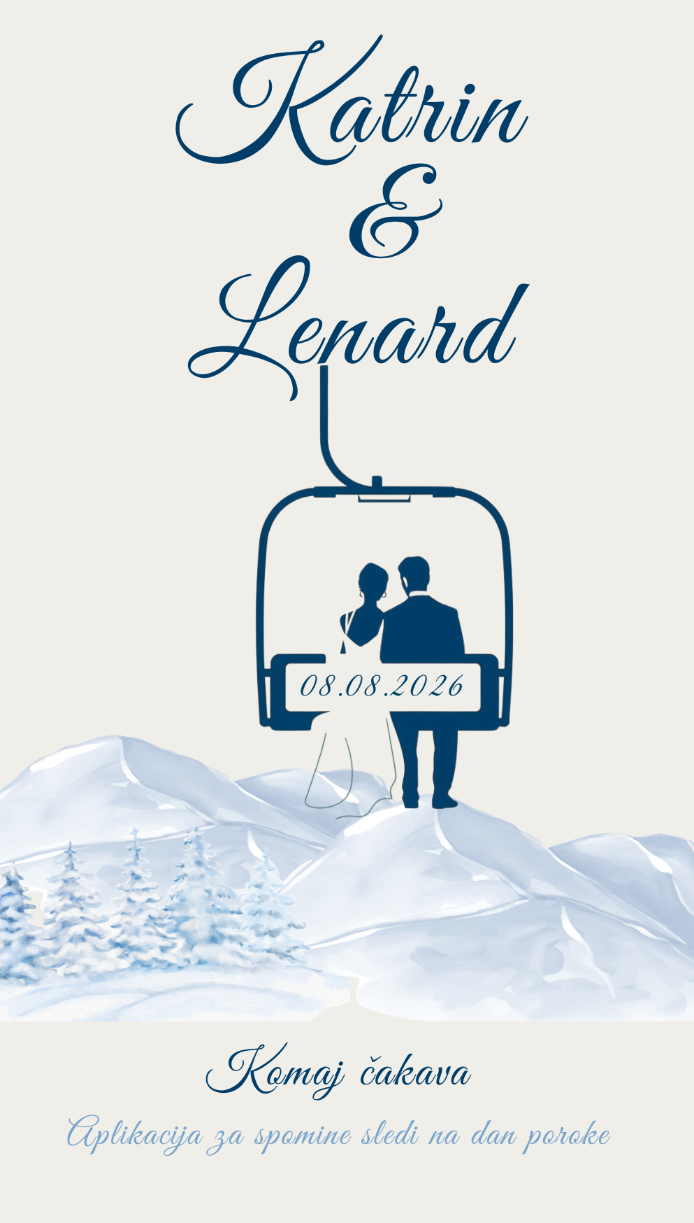 Katrin & Lenard, 8. avgust 2026 — komaj čakava, aplikacija za spomine sledi na dan poroke